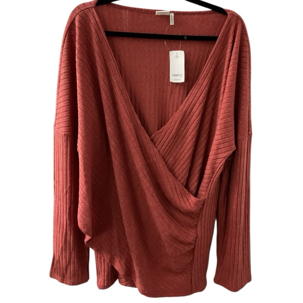 🦄 Suzanne Betro Rust Ribbed Knit Sweater